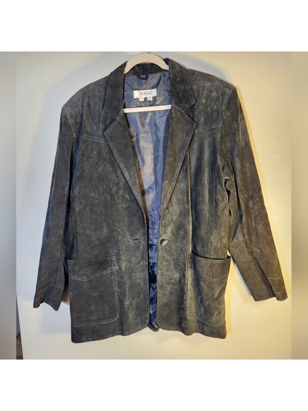Vintage Savannah Suede Leather Blazer Lined Sz L